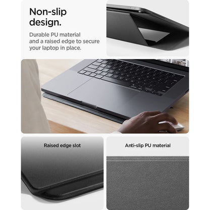 Spigen Slim Fold LD201-S7 standaard voor laptop max. 14 inch, zwart AMP11116