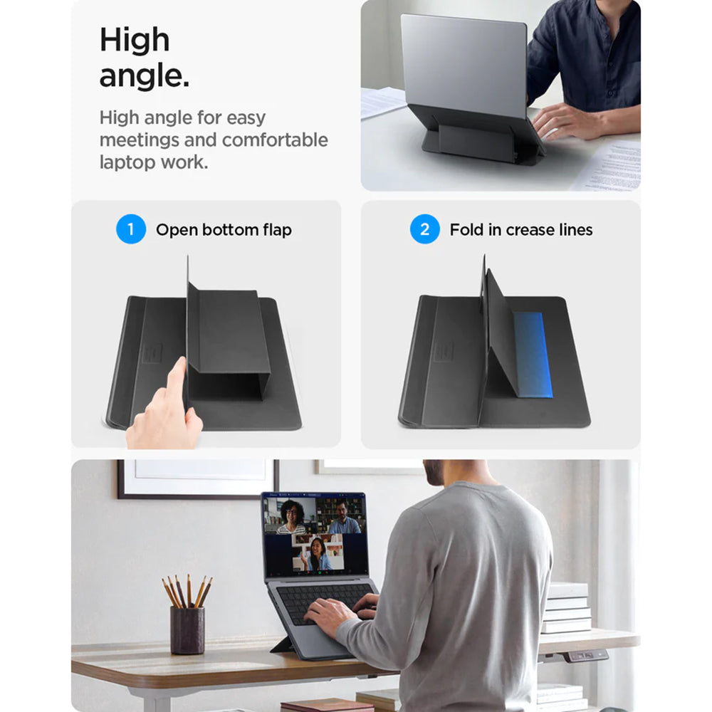 Spigen Slim Fold LD201-S7 standaard voor laptop max. 14 inch, zwart AMP11116