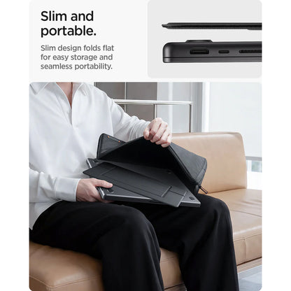 Spigen Slim Fold LD201-S7 standaard voor laptop max. 14 inch, zwart AMP11116