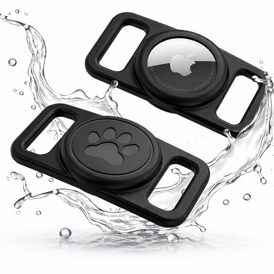 Support Techsuit BuddyGuard DG1 pour Apple AirTag au Collier d'Animal de Compagnie, Noir