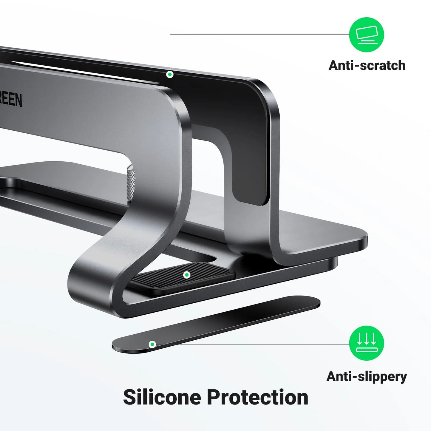 Verticale Laptopstandaard UGREEN LP258 voor laptops met een dikte van 12mm - 26mm, Zilver