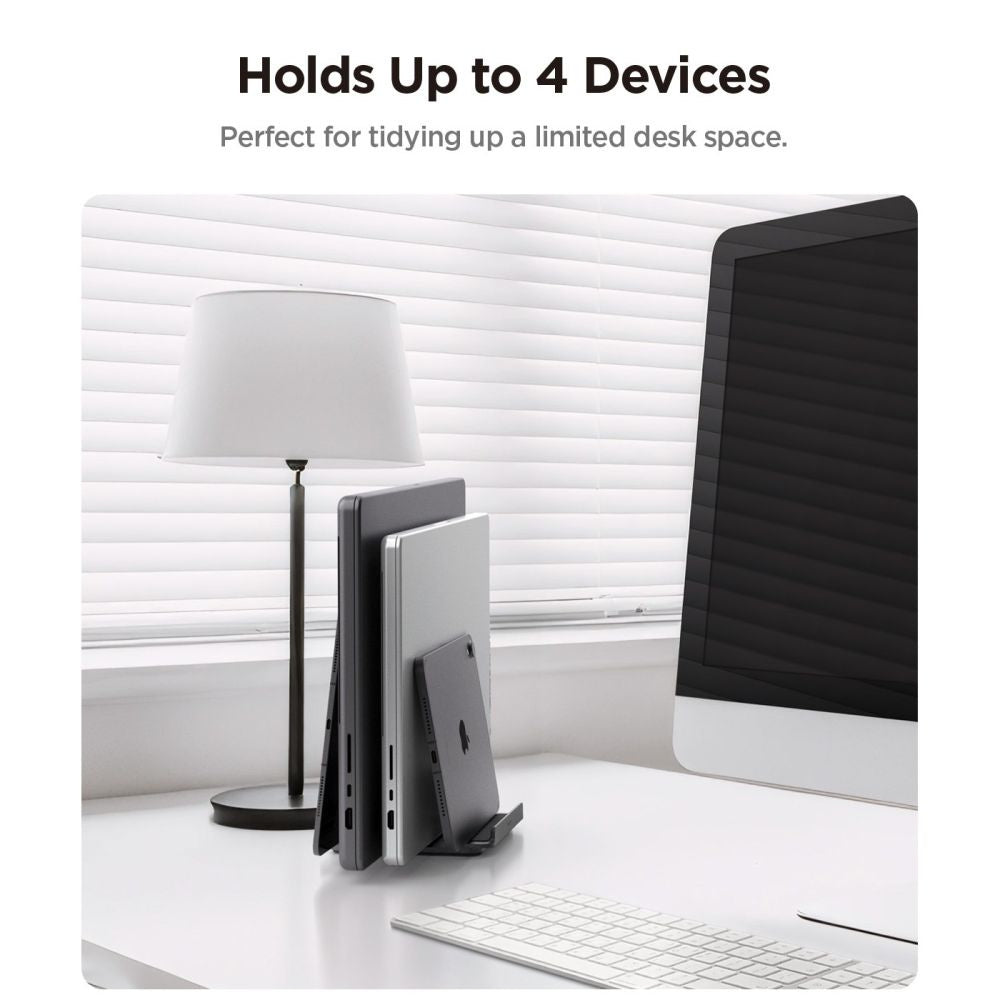 Support Vertical Spigen LD208S4 Two pour Laptop de 14mm à 27mm d'épaisseur, Gris