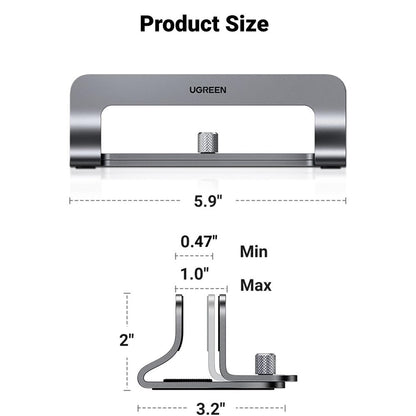 Verticale Houder UGREEN LP258 (29277) voor Laptop met dikte 12mm - 26mm, Zilver