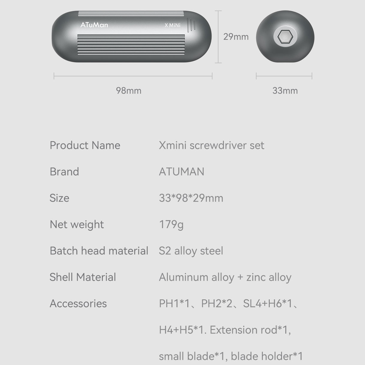 Schroevendraaier ATuMan Xmini Pocket 