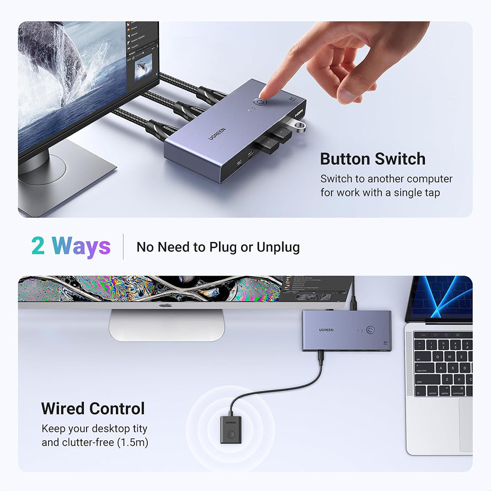 UGREEN CM692 Video Switch, Grau