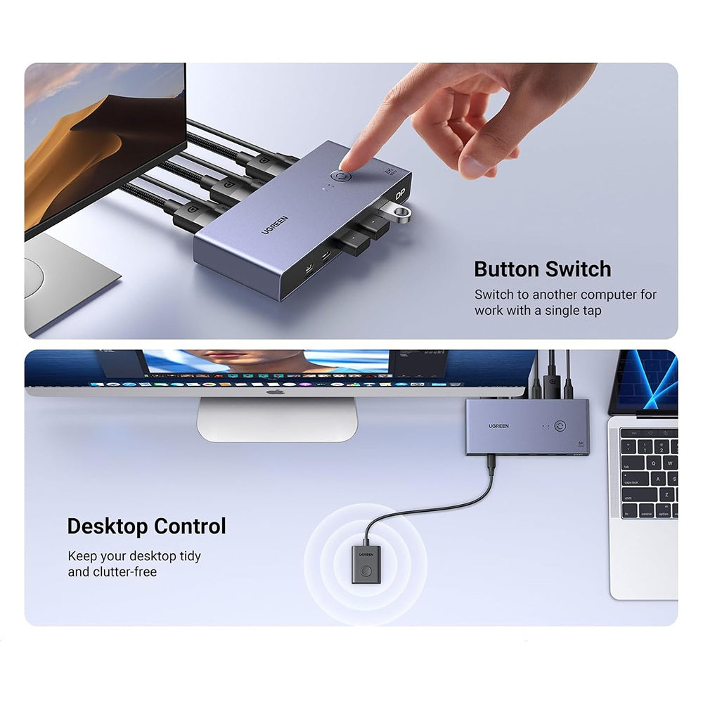 Switch Video DisplayPort UGREEN CM695 (25962), Zwart