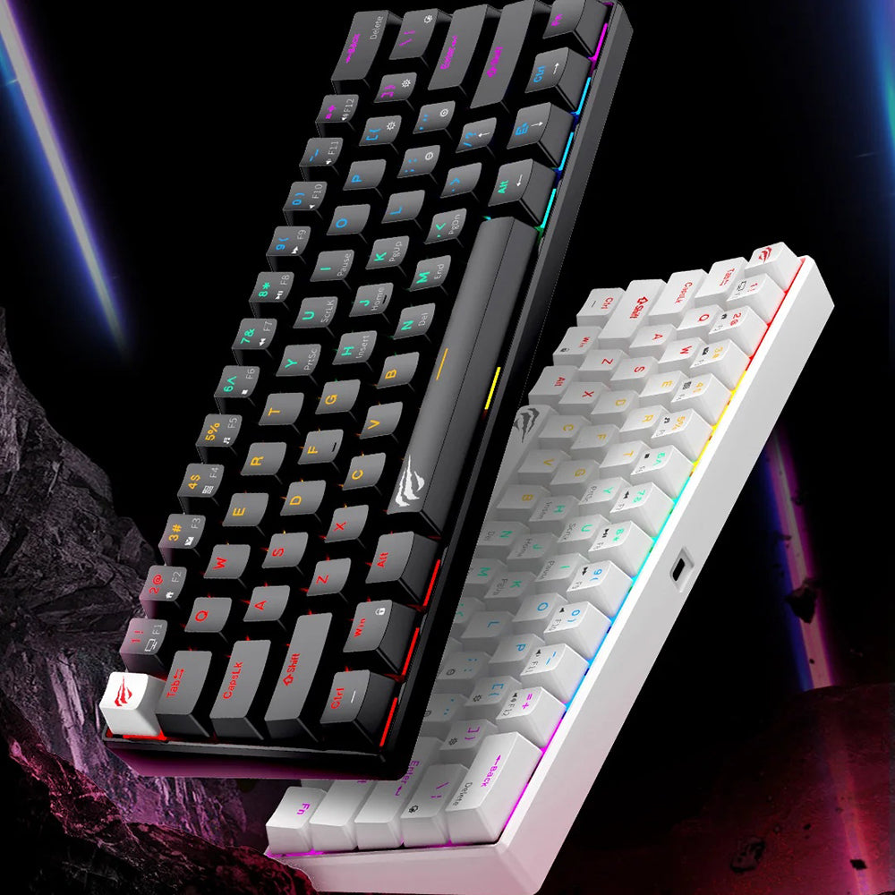 Clavier Gaming HAVIT KB903L, RGB, 1.8m, Transparent Blanc