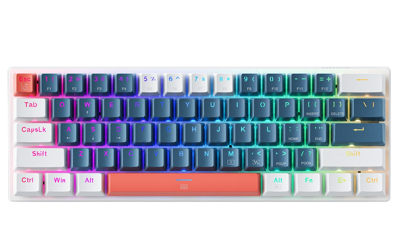 Gaming-Tastatur Wired USB Machenike K500-B61 Mechanical, RGB, Blau Weiß