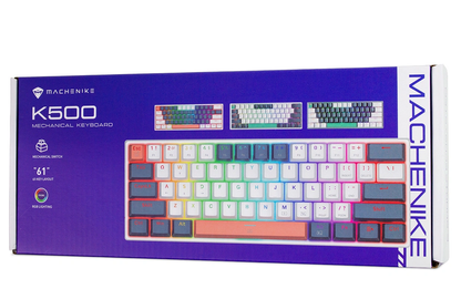 Gaming-Tastatur Wired USB Machenike K500-B61 Mechanical, RGB, Blau Weiß