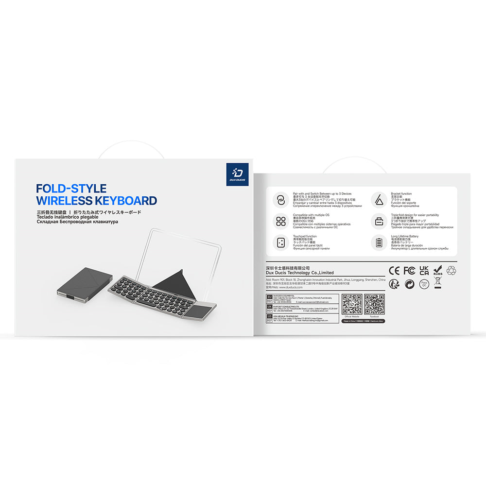 Faltbare Bluetooth-Tastatur DUX DUCIS, Schwarz