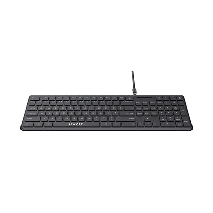 Clavier filaire USB HAVIT KB252, USB-C, 1.5m, Noir