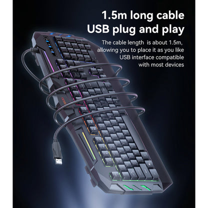 Yesido KB21 Wireless Keyboard, RGB, 1.5m, Black