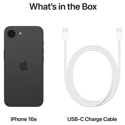 Apple iPhone 16e Mobile Phone, 128GB, Black MD1Q4ZD/A
