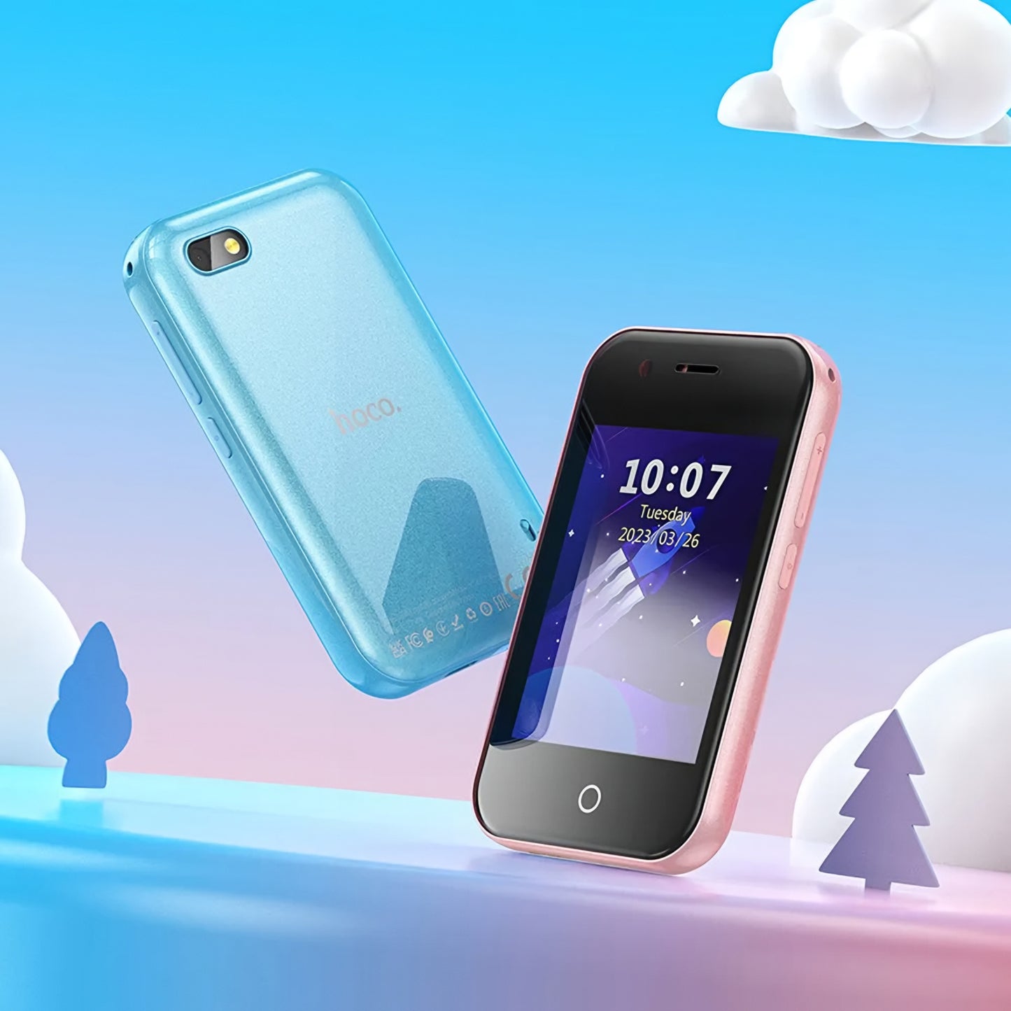 HOCO Y102 Kids mobiele telefoon, 2G, 2.8 inch display, Blauw