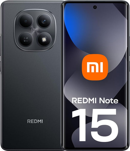 Téléphone Mobile Xiaomi Redmi Note 15 4G, 128GB, 6GB, Noir MZB0M8GEU