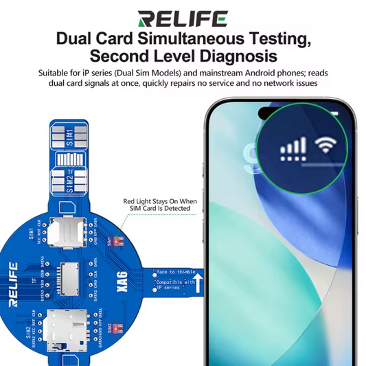Relife XA6 Dual Service Tester voor SIM-kaart / Geheugenkaart