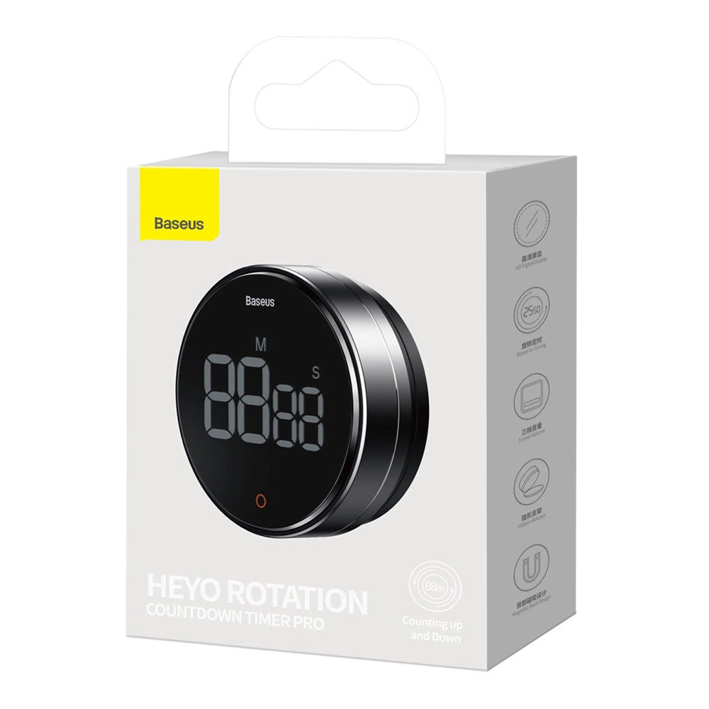 Minuteur Baseus Heyo Rotation Pro, Noir, Reconditionné FMDS000013