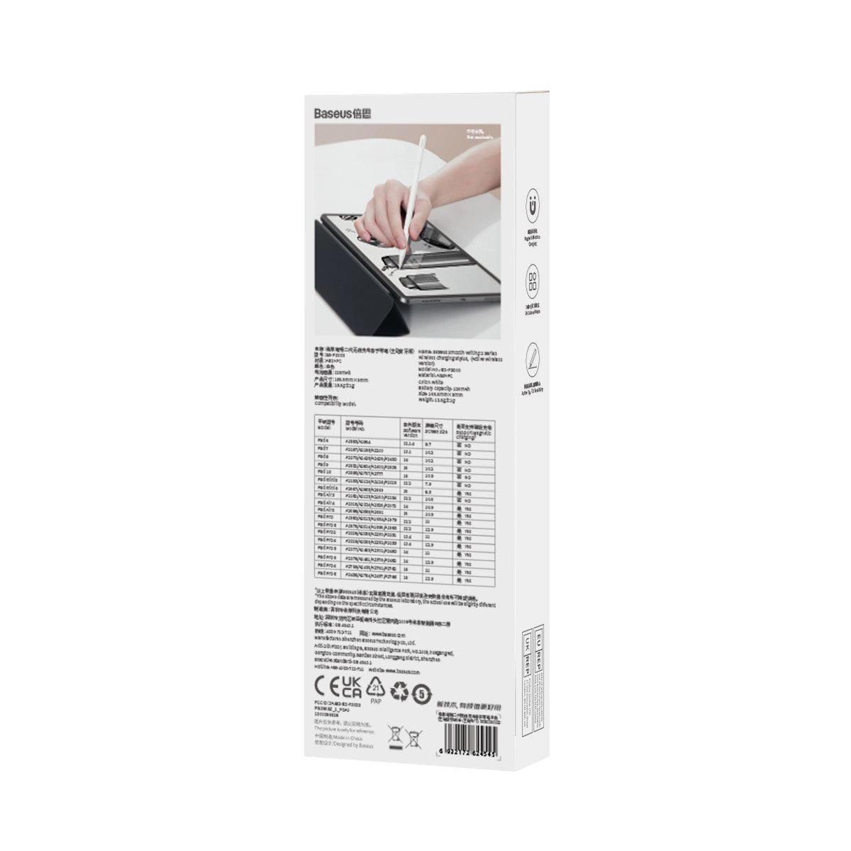 Touch Pen Baseus Smooth Writing 2 Series pour Apple iPad, Version Active Sans Fil, Blanc SXBC060002
