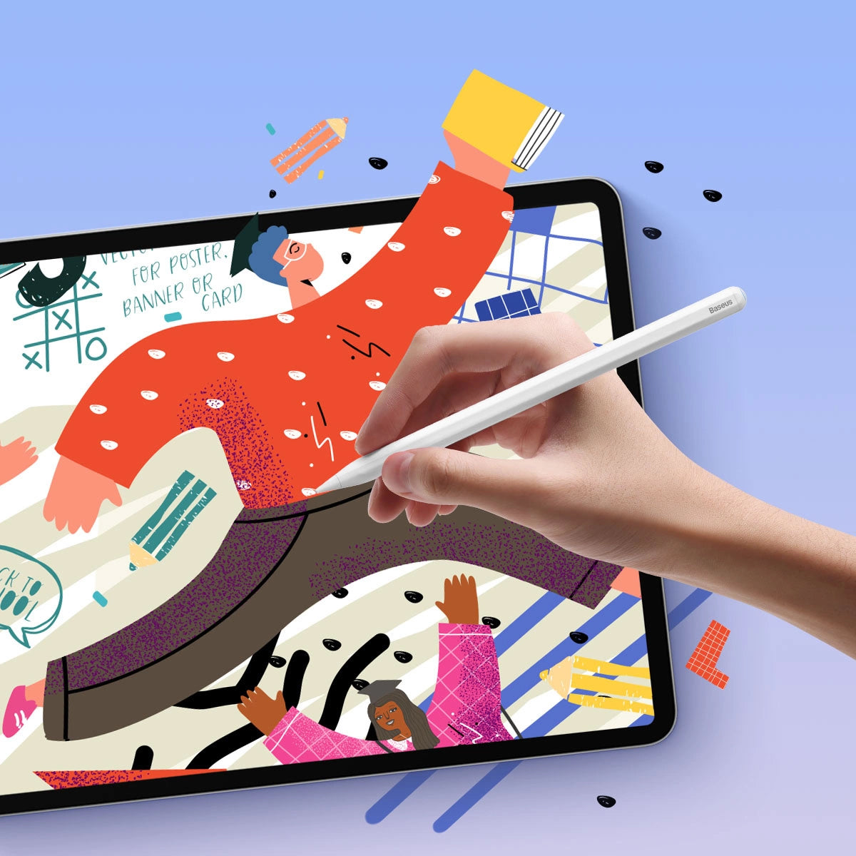 Touch Pen Baseus Smooth Writing 2 Series pour Apple iPad, Version Active Sans Fil, Blanc SXBC060002