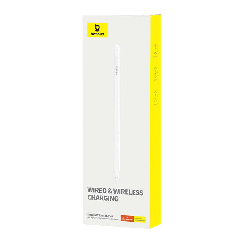 Touch Pen Baseus Smooth Writing voor Apple iPad, Draadloze & Bedrade Actieve Versie, Wit C40169009123-00