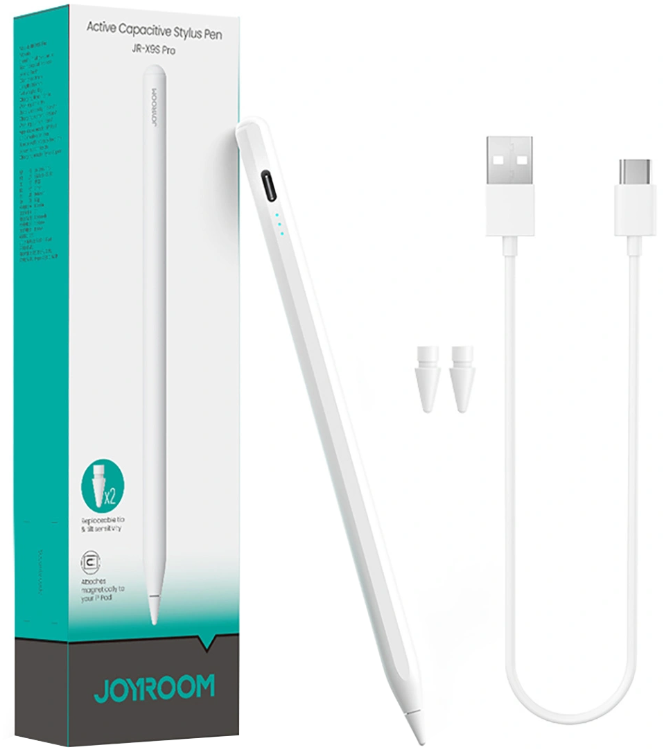 Stylet Joyroom JR-X9S Pro pour Apple iPad, Version Active, Blanc