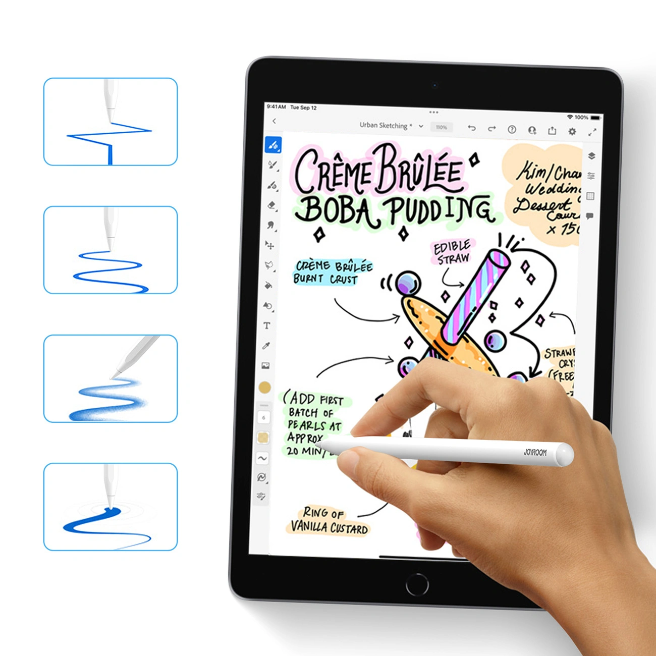 Stylet Joyroom JR-X9S Pro pour Apple iPad, Version Active, Blanc