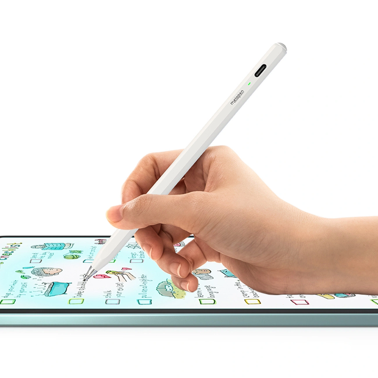 Touch Pen Metapen Air8 Pro für Apple iPad, Active Version, Weiß ME-APP172