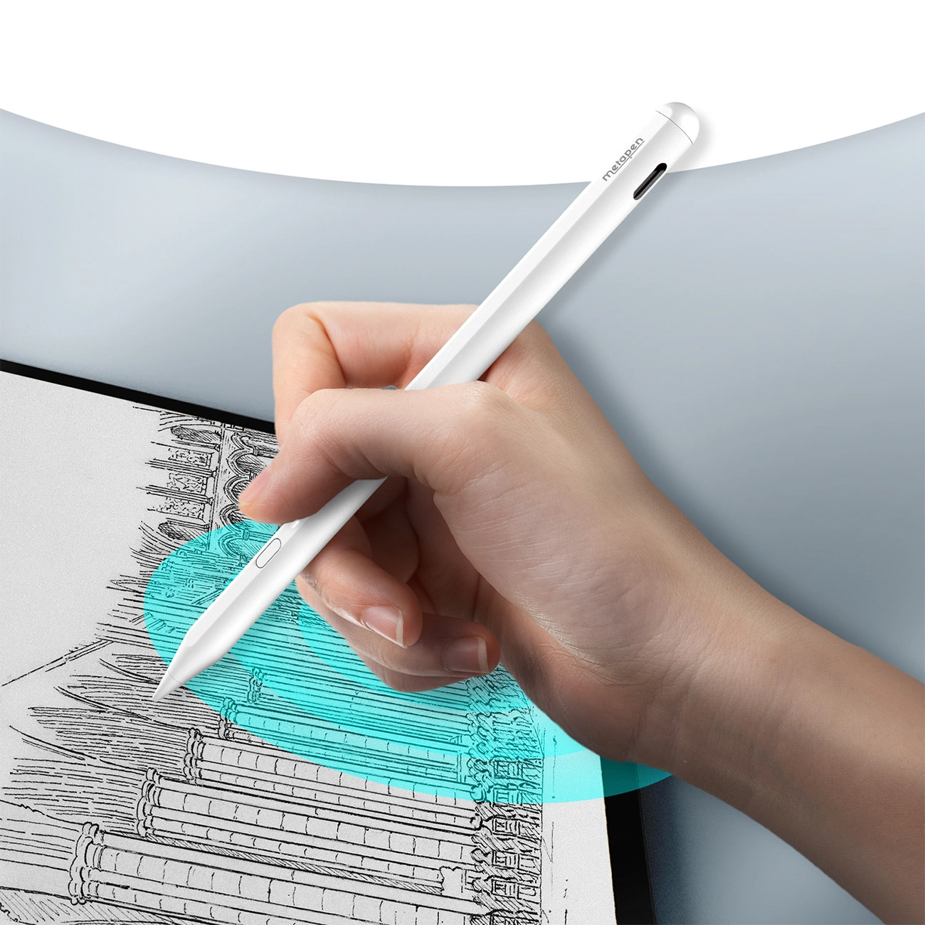 Touch Pen Metapen A11 voor Apple iPad, Actieve Versie, Wit ME-APP412