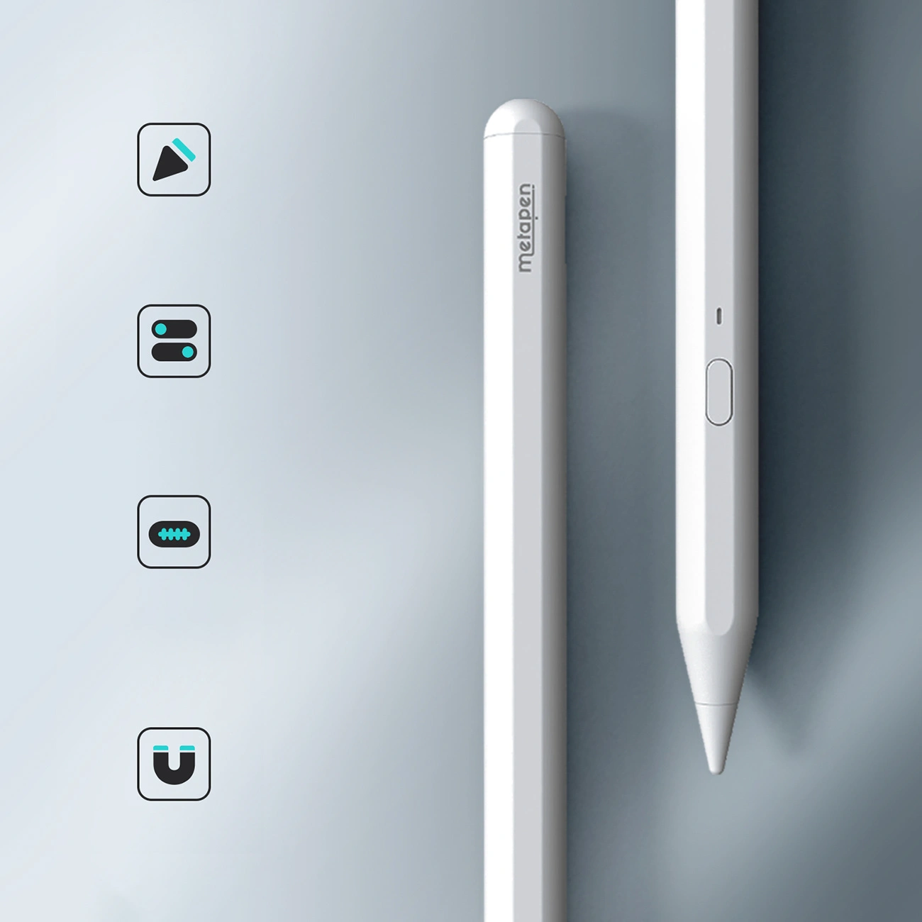 Touch Pen Metapen A11 voor Apple iPad, Actieve Versie, Wit ME-APP412