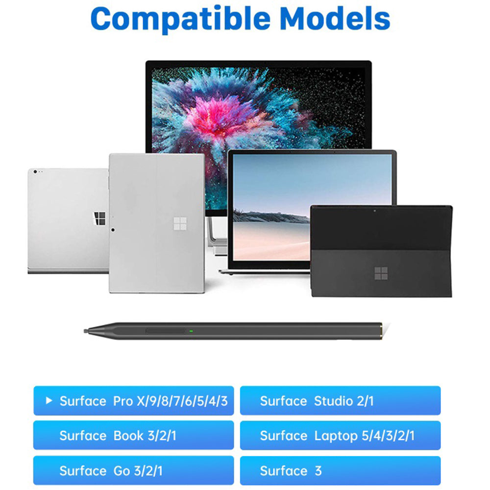 Touch Pen Techsuit C581-C für Microsoft Surface, Aktive Version, Schwarz